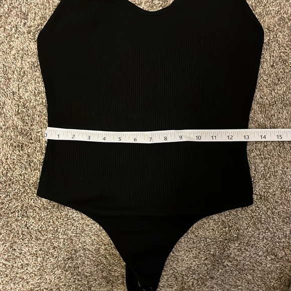 American eagle ribbed black spaghetti strap bodysuit size large - Picture 7 of 7